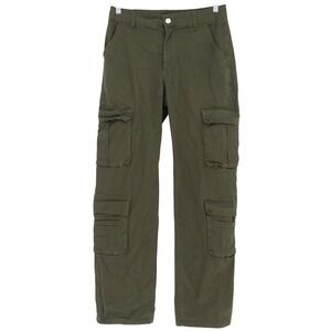 Nvfelix Mens Green Cargo Pants Utility Streetwear Size M Olive Straight Leg